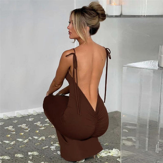 Sanya Slinky Low Back Maxi Dress