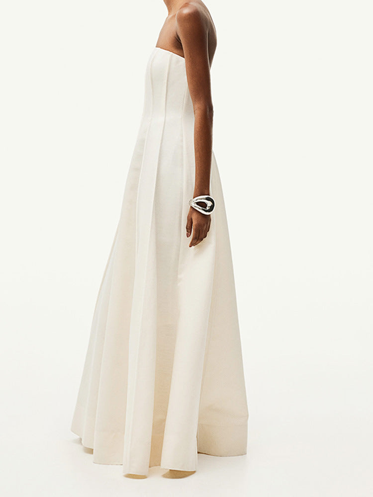 Aria White Bandeau Maxi Dress