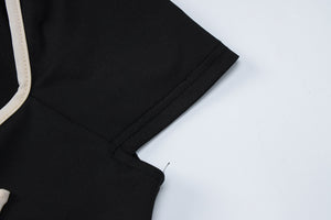 Bella Contrast Trim Square Neck Crop Top & Flare Pants Set