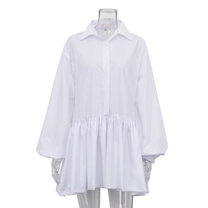 Chandra Puff Sleeve Shirt Mini Dress