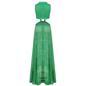 Emerald Maxi Dress V-neckline
