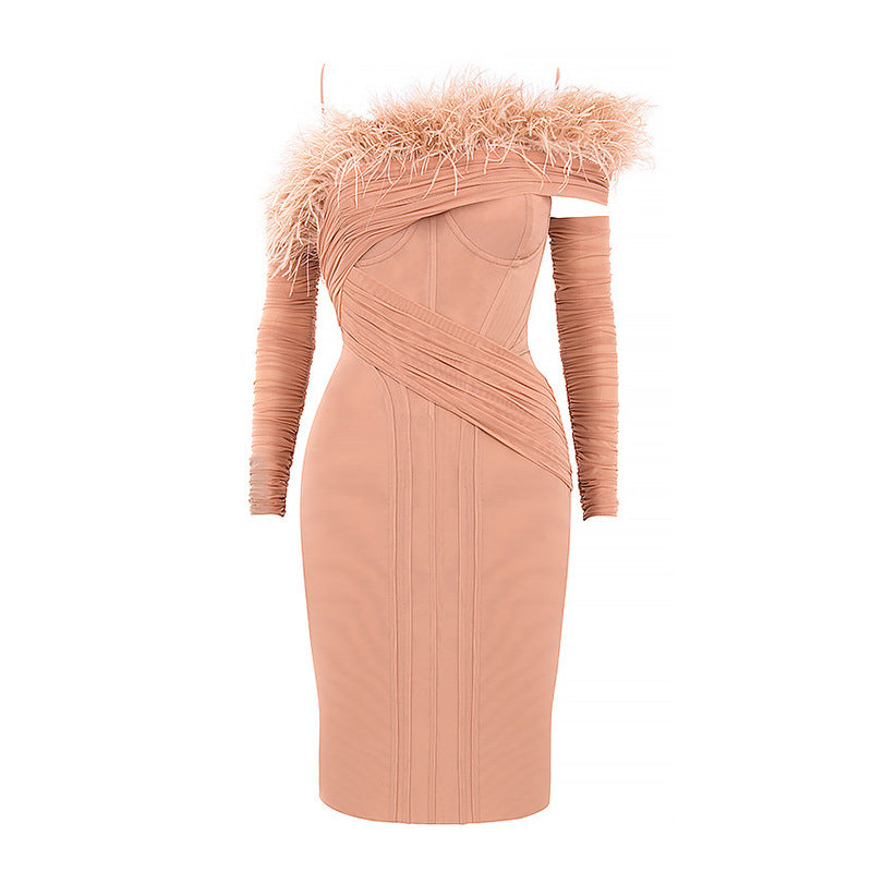 Naomi Feather bandage Dress