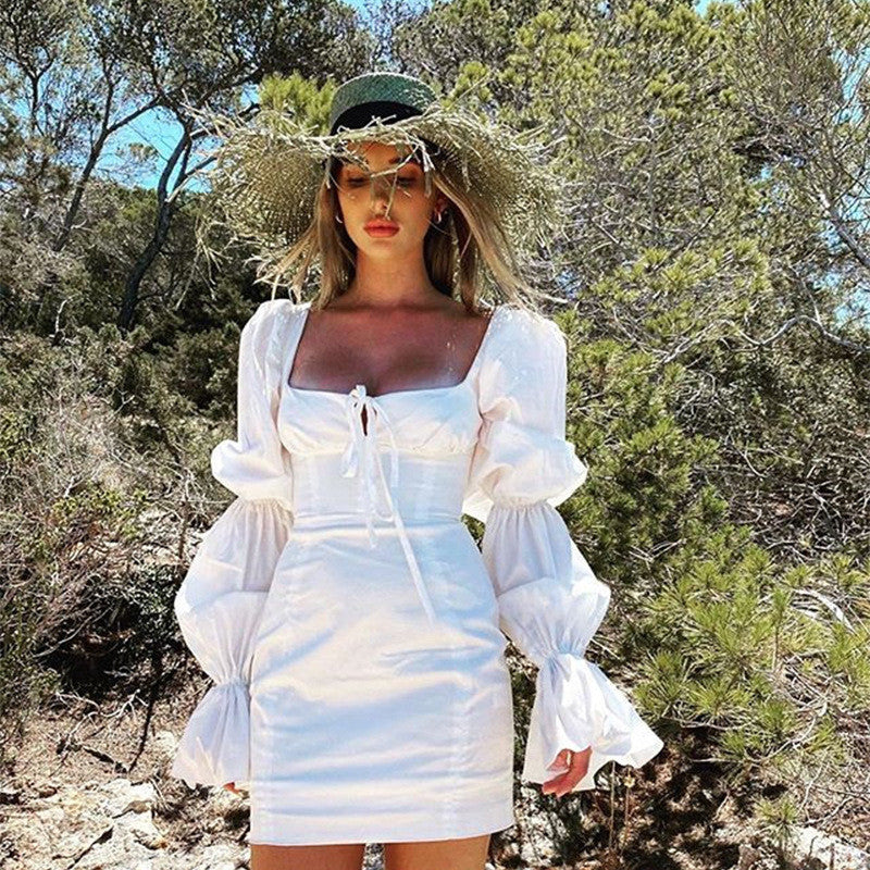 Nikki White Off Shoulder Ruffle Mini Dress