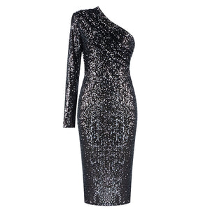 Sequin One-Shoulder Dress - Hemm 