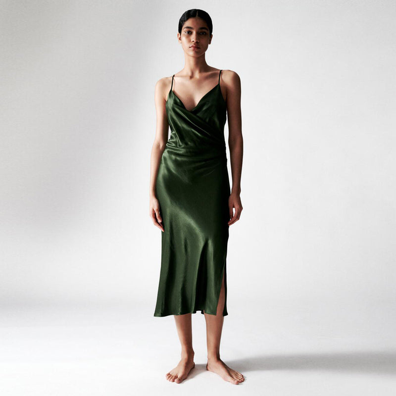 Zara  Green Slip Dress