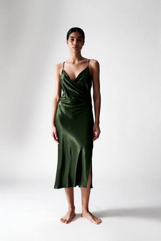 Zara  Green Slip Dress