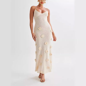 Lily Knit Maxi Dress With Flowers