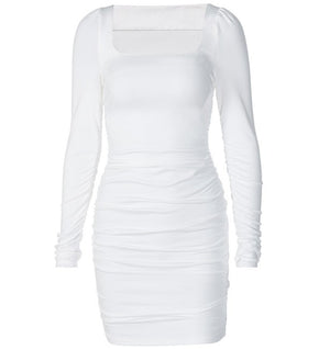 Bella Long Sleeve Ruched Mini Bodycon Dress