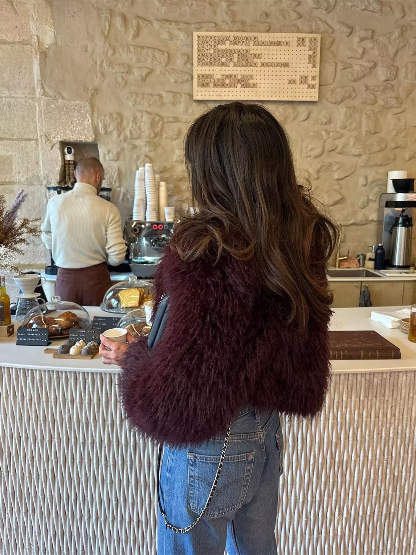 Liva-  Plum Fur Coat