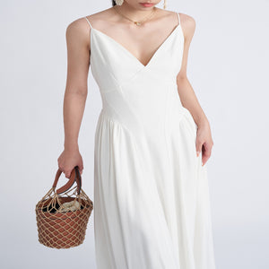 Mirabelle Mesh Embroidered A-Line Maxi Dress