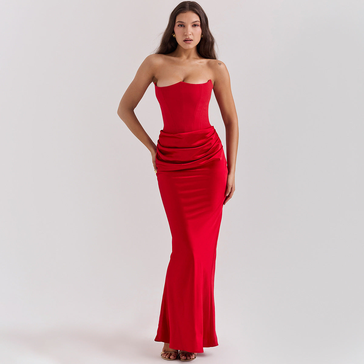 Isabelle Strapless Satin Gown