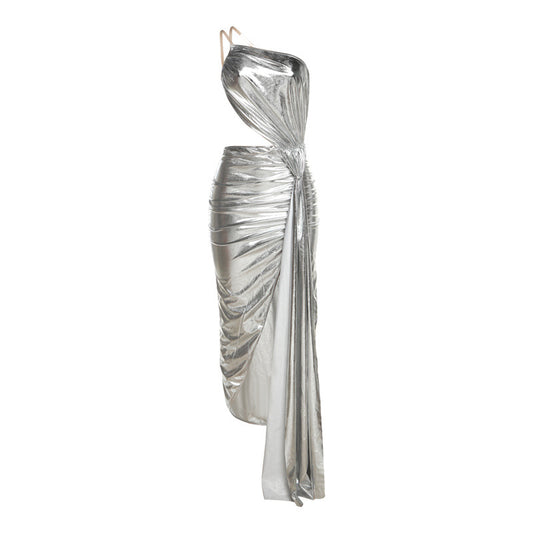 Lucia Shimmering Asymmetric Midi Dress