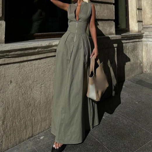 Selene Sleeveless V-Neck Maxi Dress