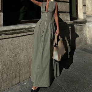 Selene Sleeveless V-Neck Maxi Dress