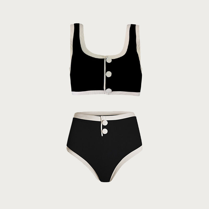 Olivia High Waist Split Bikini Swimsuit