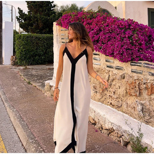 Venezia Two-Tone Backless Maxi Dress