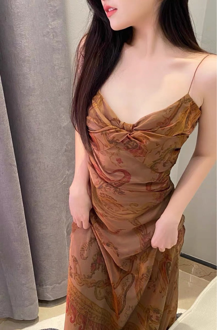 Monet Oil Painting Suspended Dress Girl
