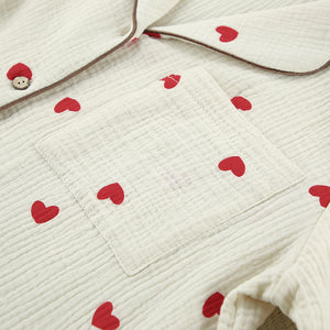 Zoe Heart Print Jersey PJ Short Set