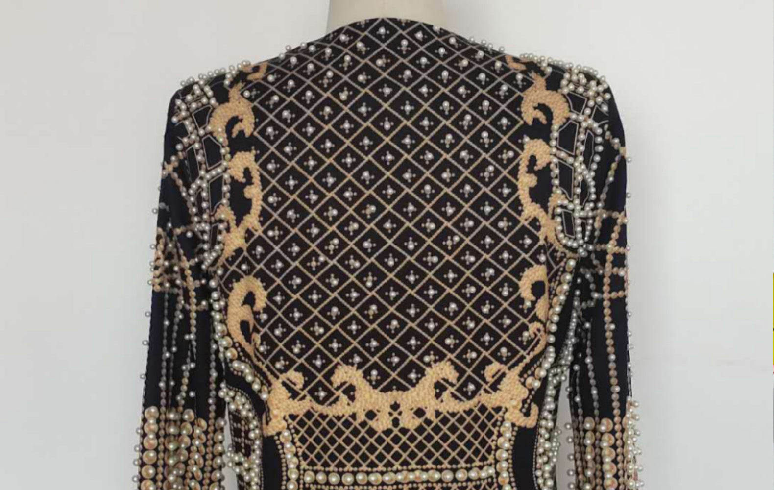 Pearl Perfection-Embellished Blazer Dress