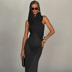 Ava Backless Hooded Maxi Dress