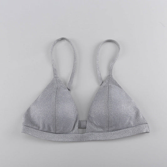 SPARKLE GLITTER SANTORINI  BRALETTE TOP SILVER