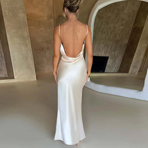 Kaia Cowl Neck Backless Maxi Dress