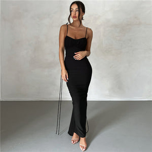 New Women's Fashion Halter Sexy Backless Slim Package Hip Temperament Dress