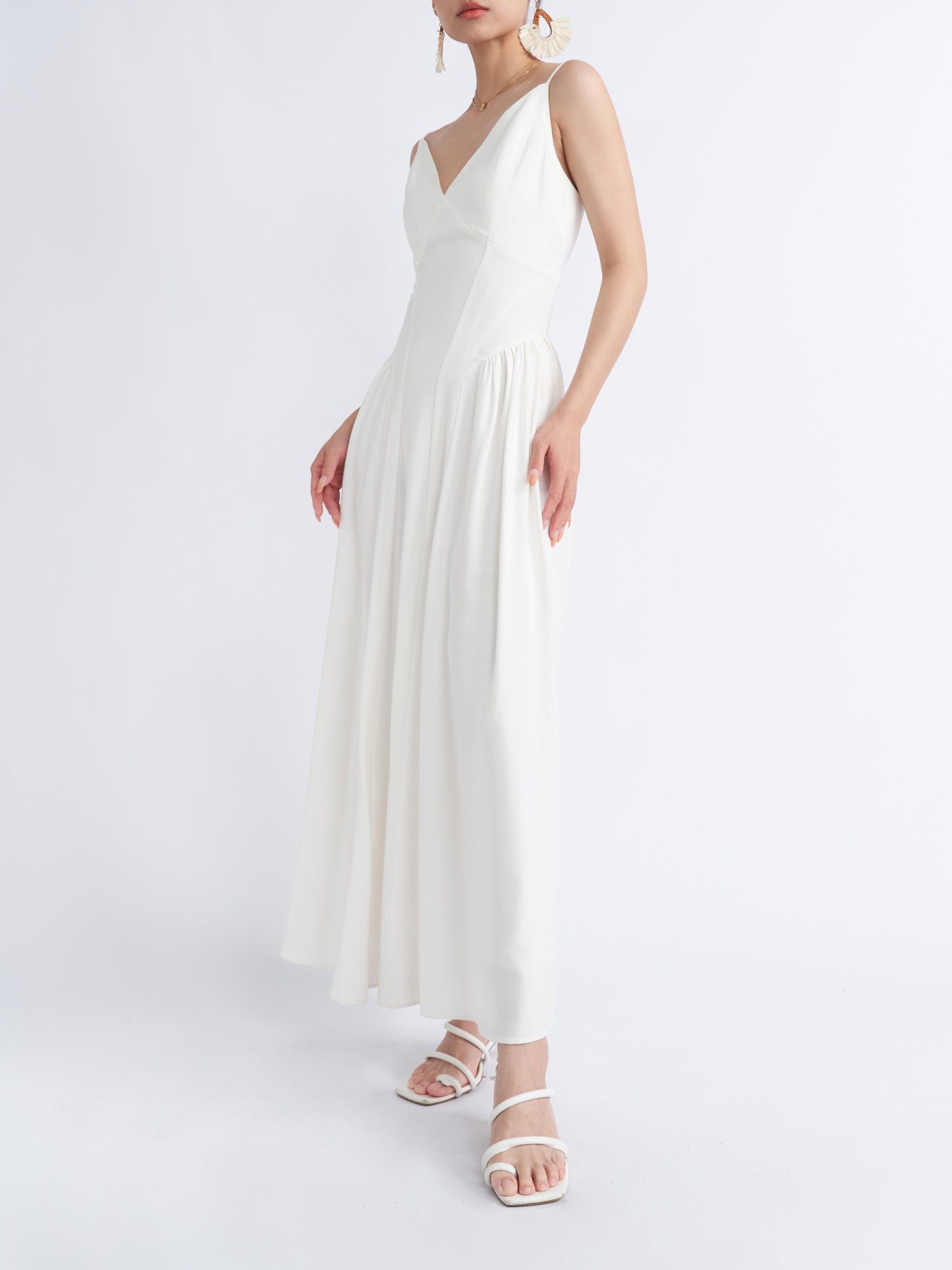 Mirabelle Mesh Embroidered A-Line Maxi Dress