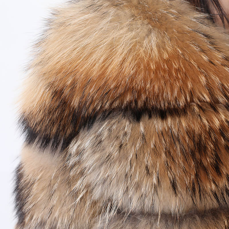 Monaco - Brown Long Sleeve Bubble Cropped Faux Fur Coat.