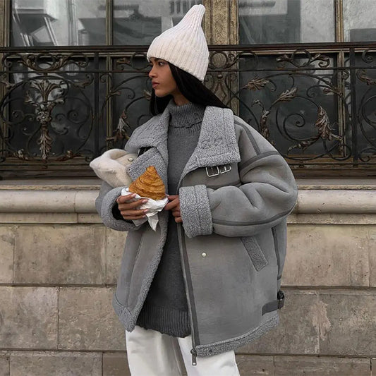 Olivia - Oversized Vegan Shearling Jacket