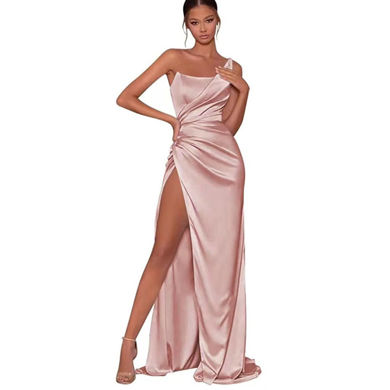 Serafina One-Shoulder Satin Mermaid Gown