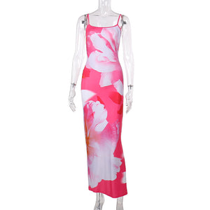 Lyria Floral Print Slit Maxi Dress