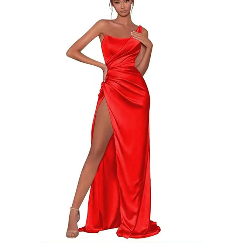 Serafina One-Shoulder Satin Mermaid Gown