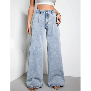 Women's Wide Leg Drape Loose Denim Trousers