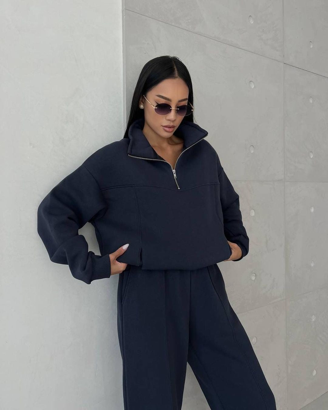 Mia Zipper Padded Tracksuit Set