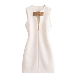 Women's Spring And Summer Strap Sleeveless Slim Mini Dress