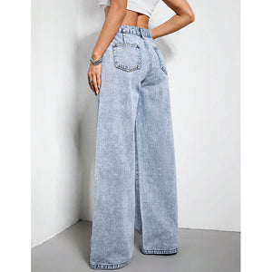 Women's Wide Leg Drape Loose Denim Trousers