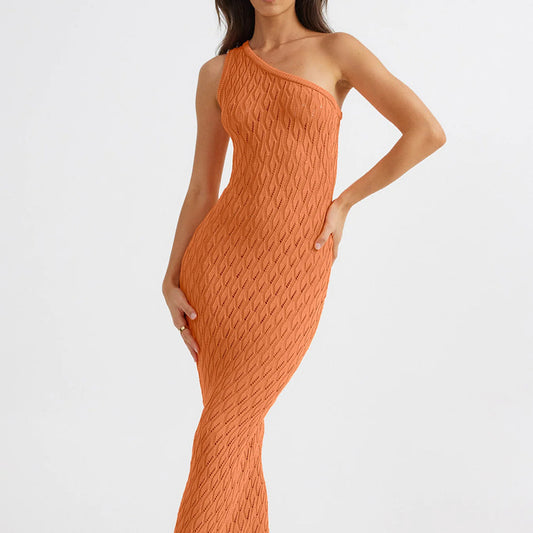 Fashion Hollowed-out Knitted Dress Women