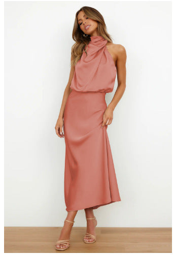 Aria Satin Halter Dress