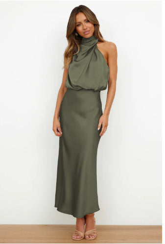 Aria Satin Halter Dress