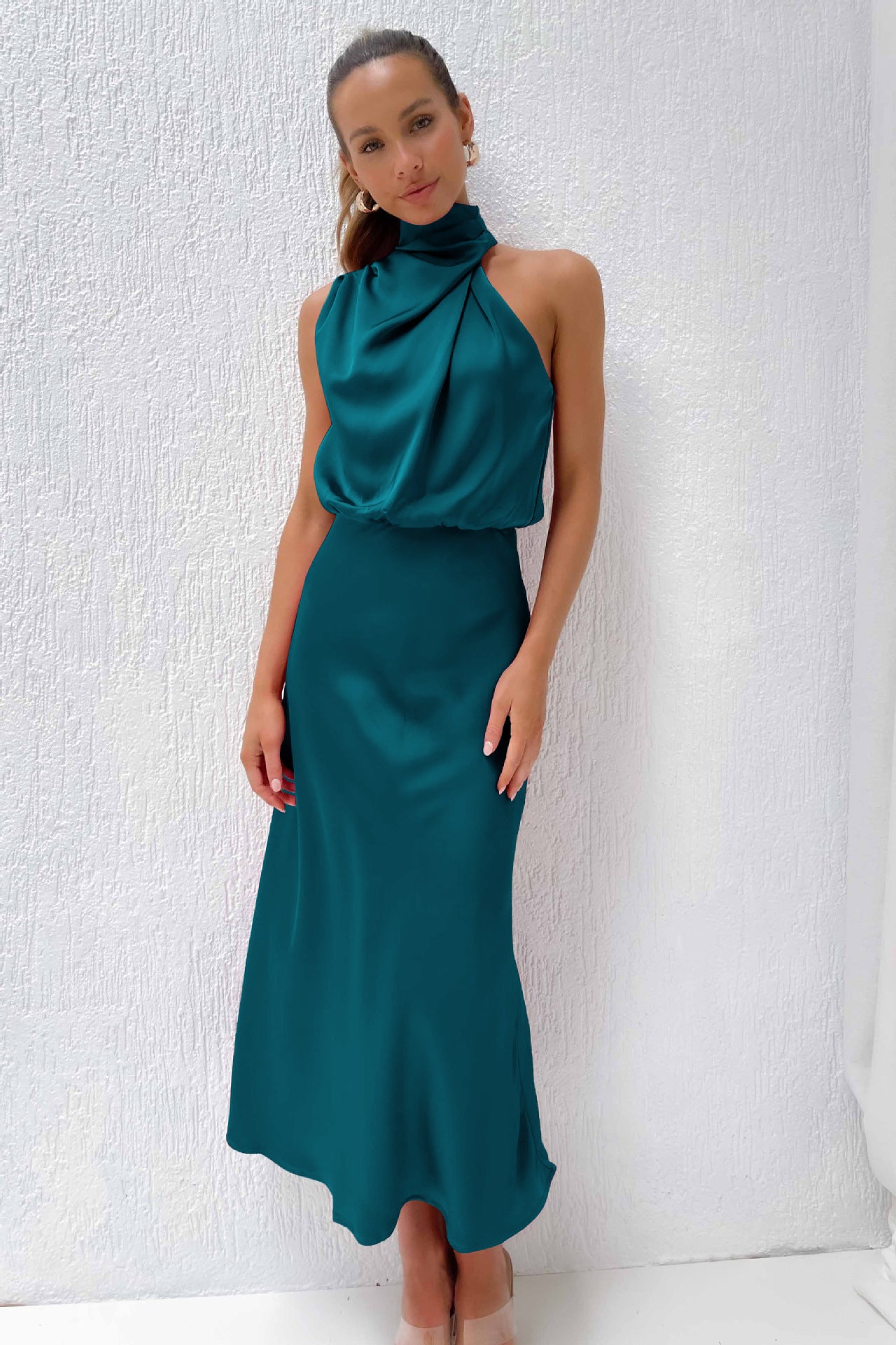 Aria Satin Halter Dress