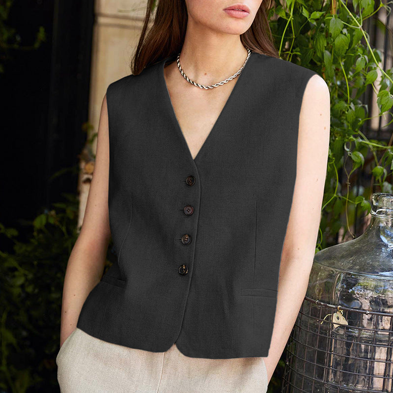 Zara Contrast Color Sleeveless Waistcoat