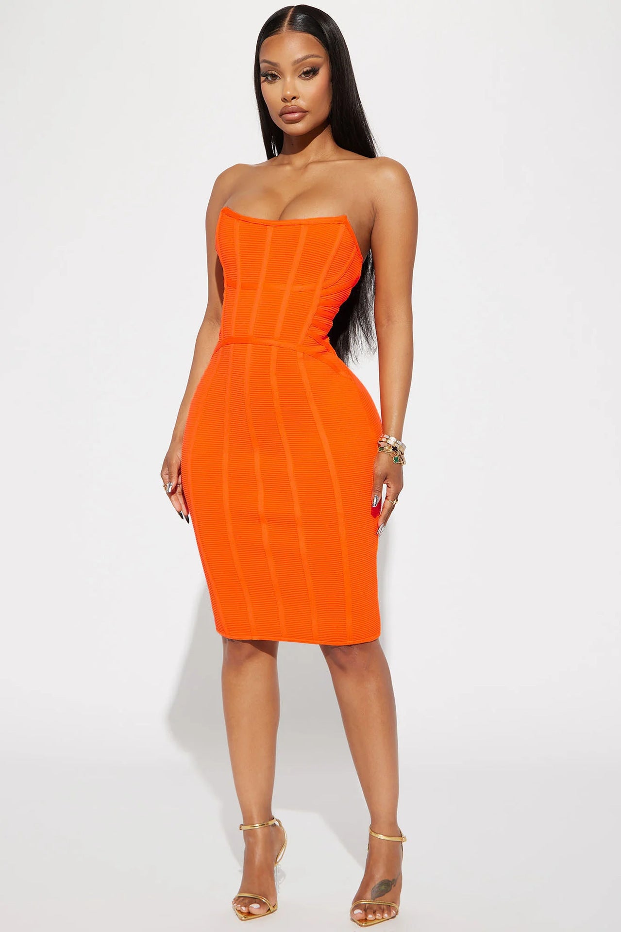 SELMA - SLEEVELESS TUBE TOP MIDI DRESS