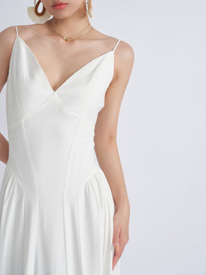 Mirabelle Mesh Embroidered A-Line Maxi Dress