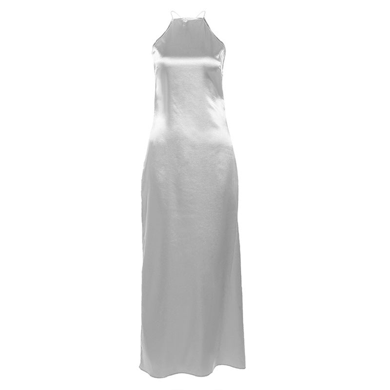 Zara  Satin Halter Maxi Dres