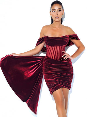 Irisa Draping Off Shoulder Corset Dress