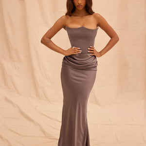 Isabelle Strapless Satin Gown