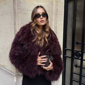 Liva-  Plum Fur Coat