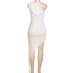Britney Asymmetrical Ruched Midi Dress