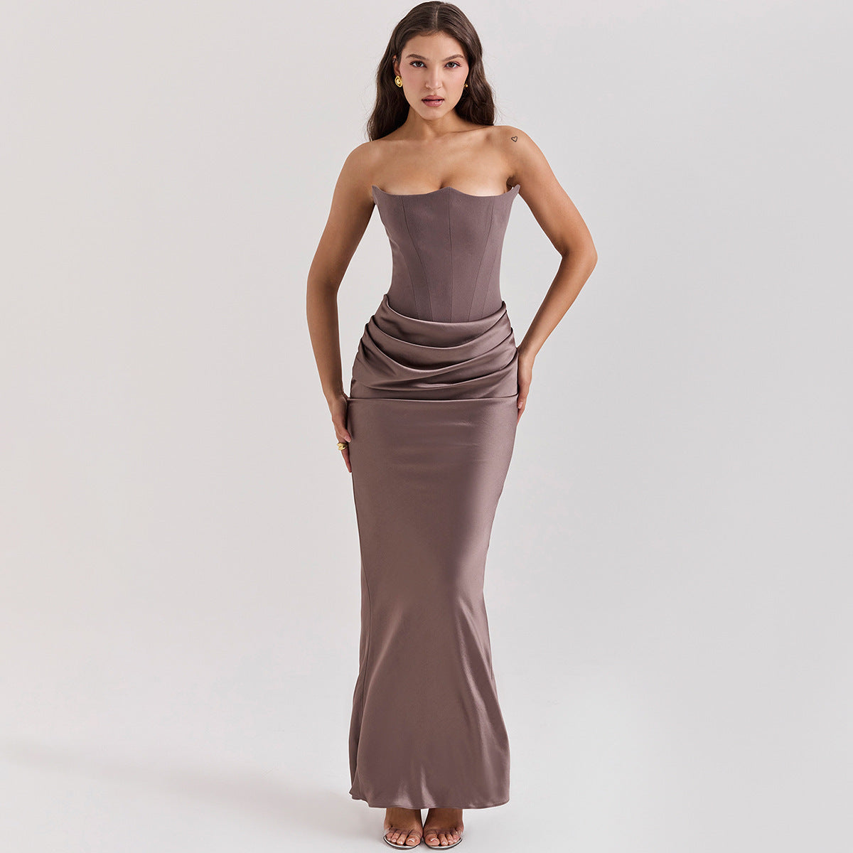 Isabelle Strapless Satin Gown